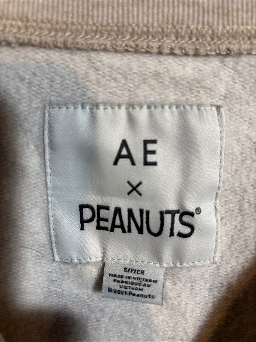 Beige Peanuts Print Crewneck Top - Picture 3 of 5
